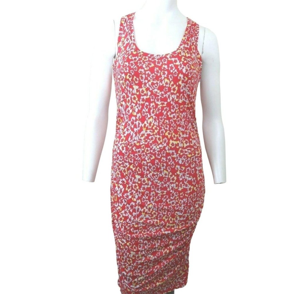 Rachel Rachel Roy Red Ruched Pencil Dress S Racer Back Stretch